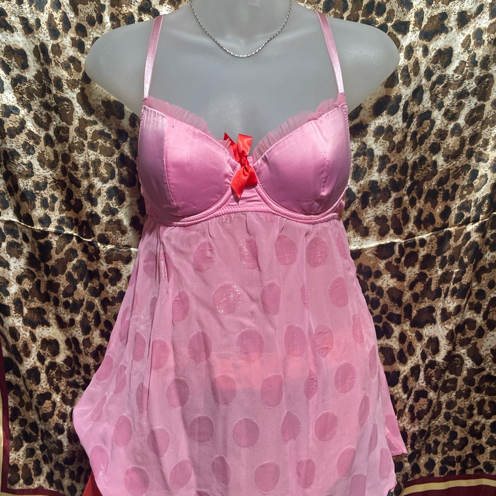 Pink Lace Babydoll Lingerie